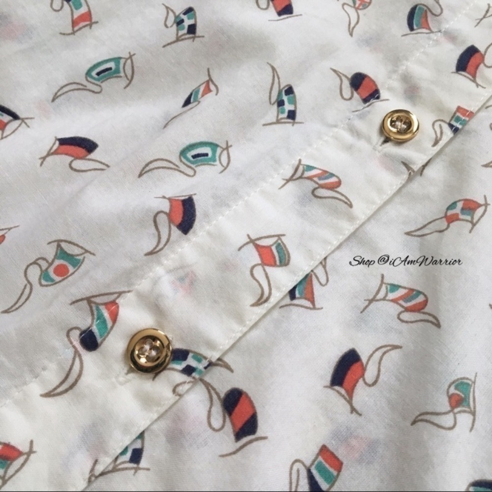C.Wonder Nautical Flag Print Button Down Shirt *S… - image 2